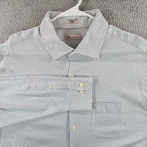 Peter Millar Mens XXL Cotton Geometric Micro Print Long Sleeve Button Down Shirt